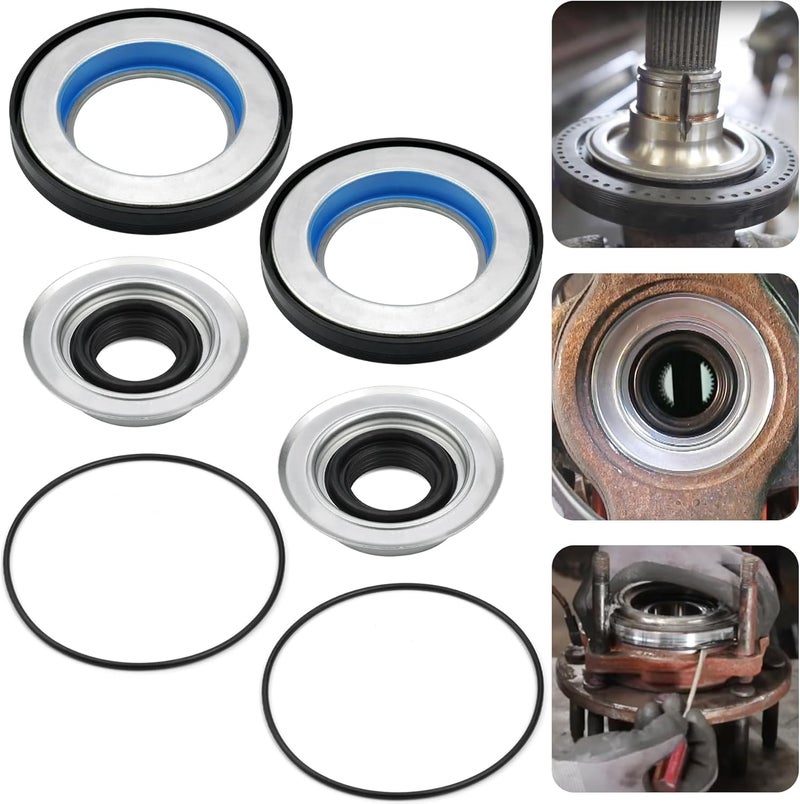 Sporthfish Front Axle Knuckle Tube Seal Kit for 2005-2019 Ford F250 F350 F450 F550 with Dana Super 60, #2017426 Inner Knuckle Seals, #2014835 Outer Tube Oil Seals, #54983 Vacuum Seal O-Rings, 6PCS - Image 1